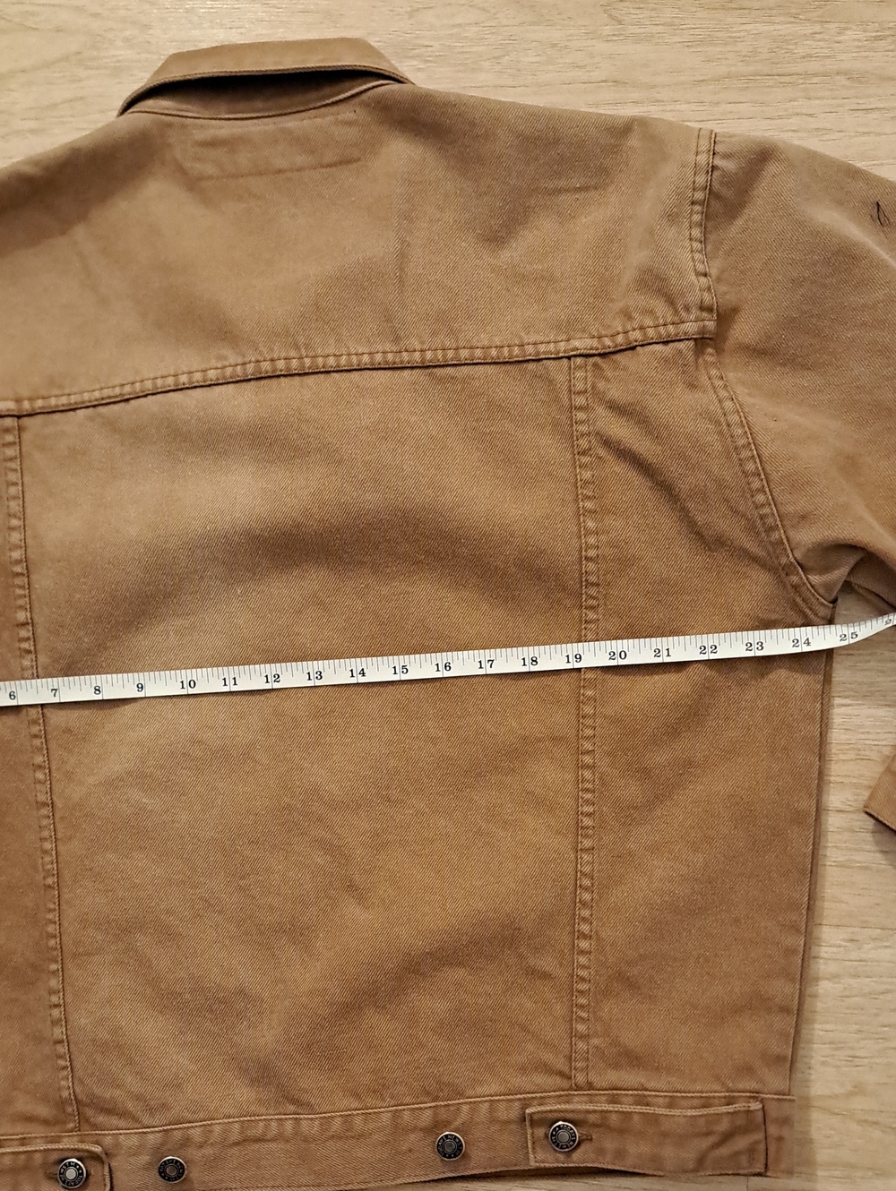 Today News Vintage Men's Tan Denim-Style Jacket - Casual Shirt Jacket - Picture 8 of 9